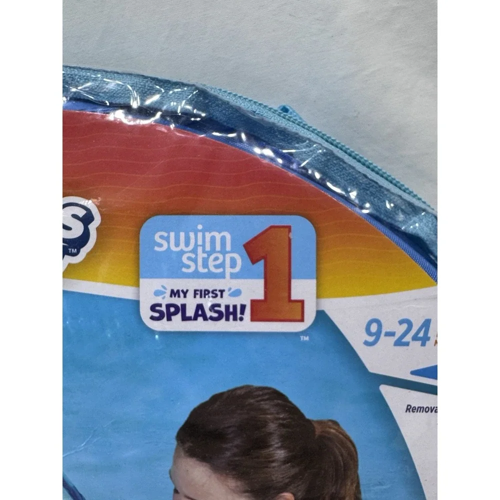 SwimWays Infant Baby Spring Float-Adjustable Sun Canopy -Green/Blue -Step 1 -NEW